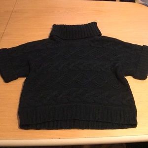 Black Turtle Neck Short Sleeve Sweater